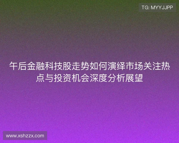 午后金融科技股走势如何演绎市场关注热点与投资机会深度分析展望